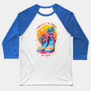 "Beach Bound Booties | "Christmas in July" Flip Flop T-Shirt Baseball T-Shirt